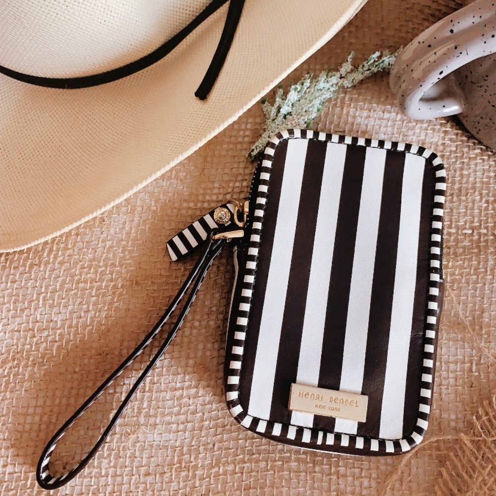 Henri Bendel Centennial Stripe wristlet / wallet FREE USA SHIPPING